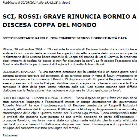 Bormio rinuncia CDM 2014